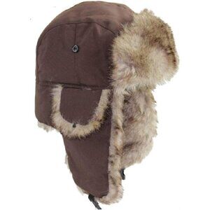 Unisex Coffee Russian Skiing Trooper Warm Winter Skiing Ear Flaps Trapper Hat